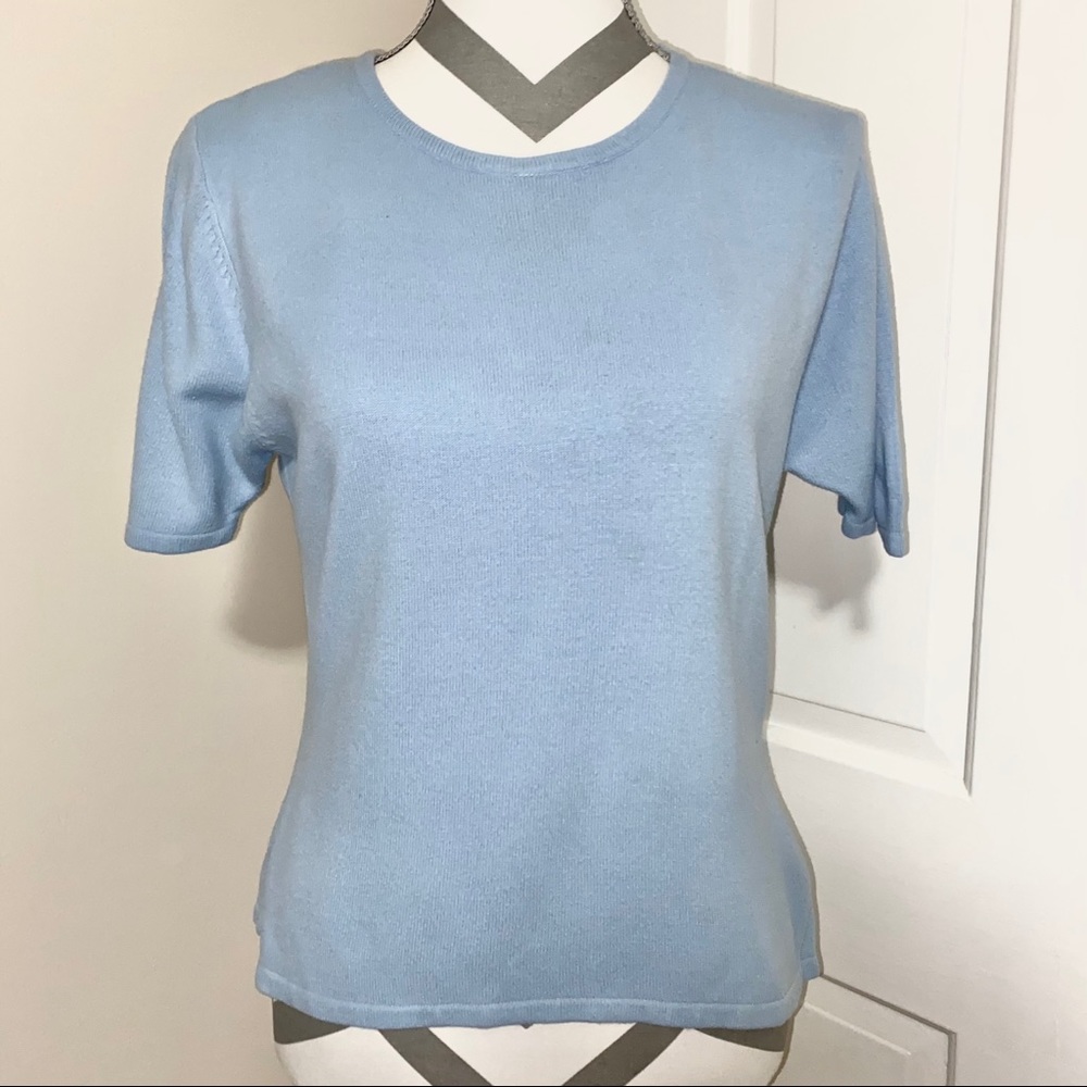Ladies Blue Medium Southern Lady Short Sleeve Top
